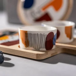 Zestaw do serwowania z talerzem i 2 miseczkami