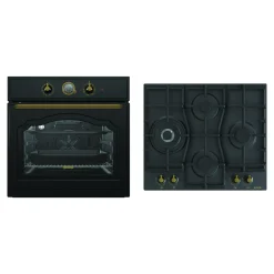 Zestaw GORENJE czarny CLASSICO – piekarnik i płyta gazowa