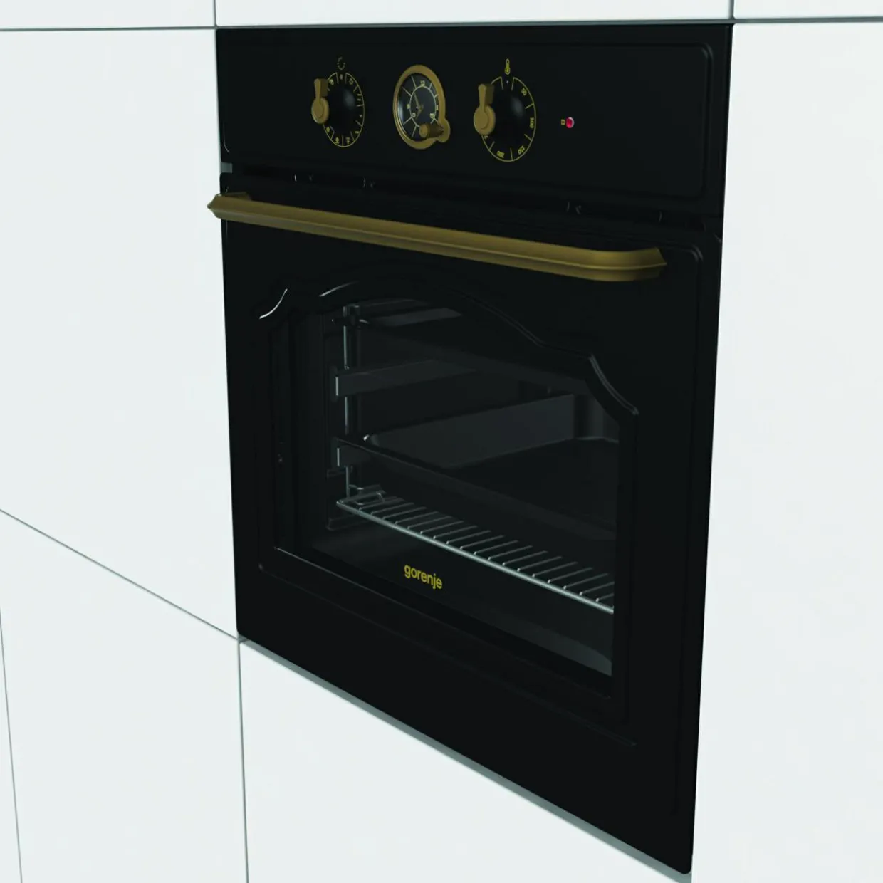 Zestaw GORENJE czarny CLASSICO – piekarnik i płyta gazowa