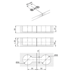 Zestaw montażowy do łączenia blatów KAMPO QUICK