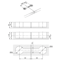 Zestaw montażowy do łączenia blatów KAMPO QUICK