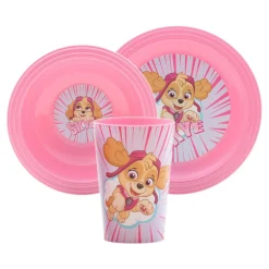 Zestaw naczyń dla dzieci różowy PSI PATROL, 3 elementy