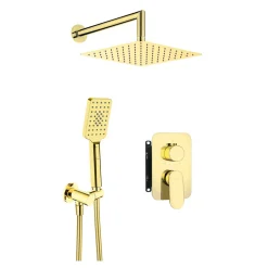Zestaw prysznicowy podtynkowy mieszacz typu BOX złoty ALPINIA