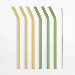 Zestaw szklanych słomek, 6 sztuk