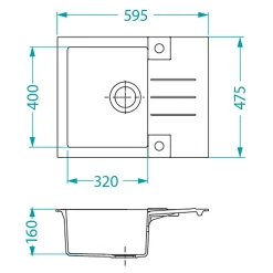 Zlewozmywak CANTO 30 beton