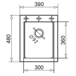 Zlewozmywak czarny NOTUS 39x48 cm + deska kuchenna i dzbanek z filrem