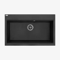 Zlewozmywak jednokomorowy z dużą komorą LAVEO VIR 80x50 cm czarny