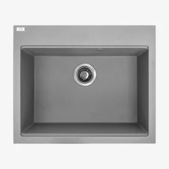 Zlewozmywak jednokomorowy 60x50 cm szary kamienny granitowy LAVEO NOX