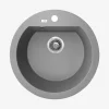 Zlewozmywak jednokomorowy okrągły fi 51 cm szary kamienny granitowy LAVEO FLOS
