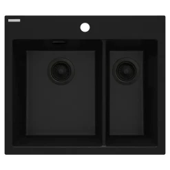 Zlewozmywak 1,5-komorowy granitowy czarny DEANTE ERIDAN