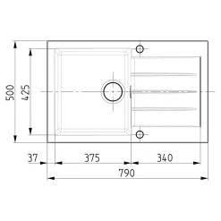 Zlewozmywak odwracalny czarny ALVEUS DRAGAN 20