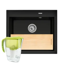 Zlewozmywak volcano NOTUS 57x51,5 cm + deska kuchenna i dzbanek z filrem