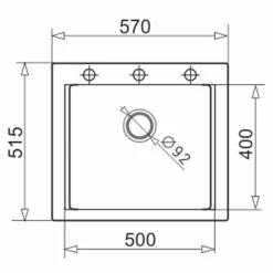 Zlewozmywak volcano NOTUS 57x51,5 cm + deska kuchenna i dzbanek z filrem
