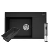Zlewozmywak volcano z wkładką ociekową lewy ARES 79x50 cm + korkociąg