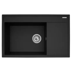 Zlewozmywak volcano z wkładką ociekową lewy ARES 79x50 cm + korkociąg