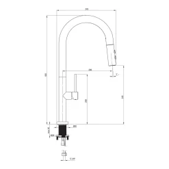 Zlewozmywak z baterią wielofunkcyjną OLFATO PRECIOUS TITANIUM 55x50,5 cm