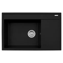 Zlewozmywak z wkładką ociekową lewy karbon ARES 79x50 cm + korkociąg