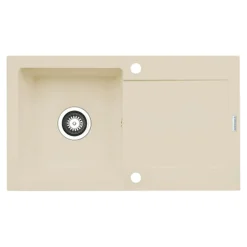 Zlewozmywak ZEFIR z baterią HERA beż piaskowy 76x44 cm + Pyra Clean
