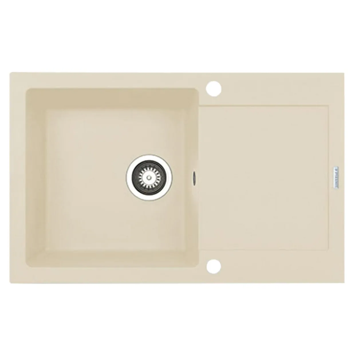 Zlewozmywak ZEFIR z baterią HERA beż piaskowy 79x50 cm + Pyra Clean