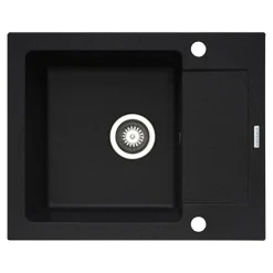 Zlewozmywak ZEFIR z baterią HERA karbon 62x50 cm + Pyra Clean