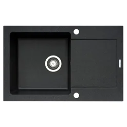 Zlewozmywak ZEFIR z baterią HERA czarny 79x50 cm + Pyra Clean